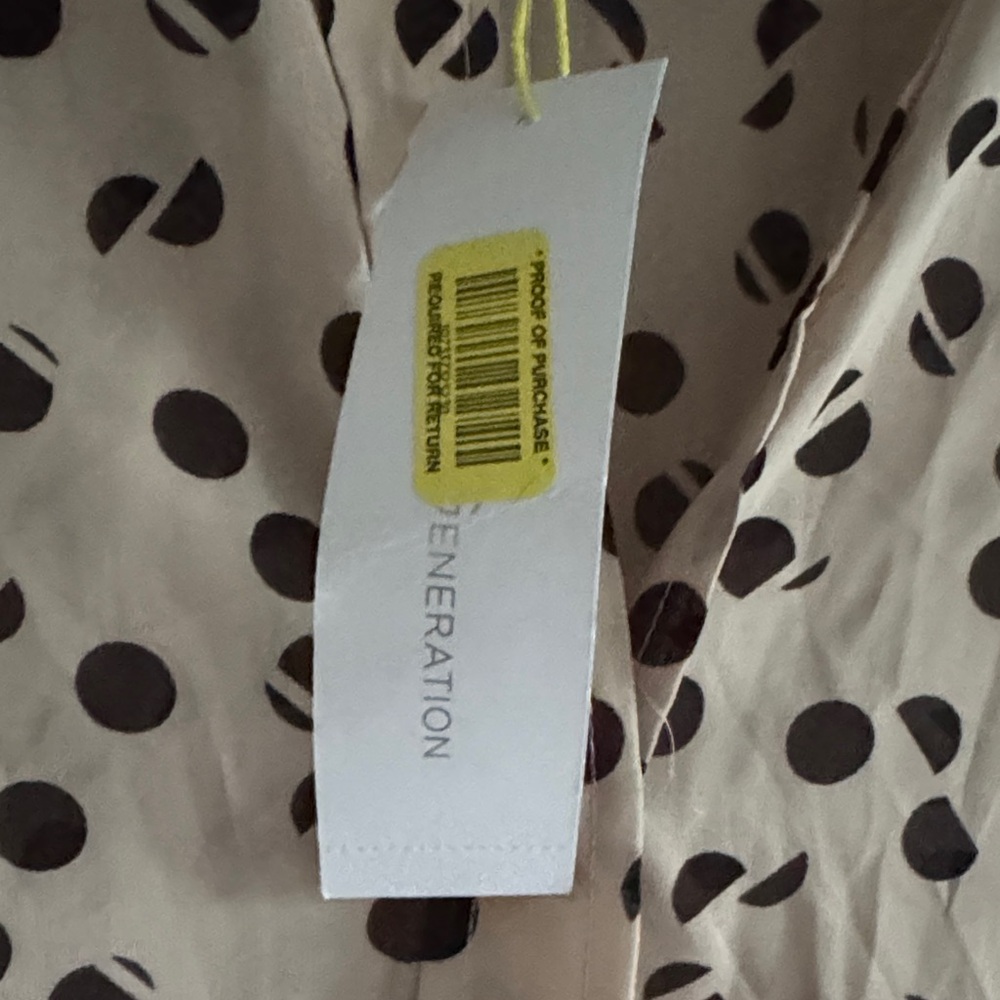 BCBGeneration Beige Polka Dot Button-Down Shirt w… - image 3